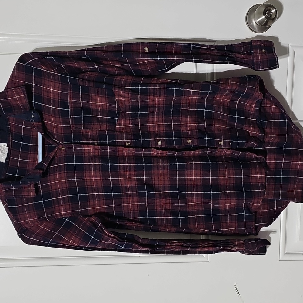 Love Notes Red and Blue Plaid Women's Shirt